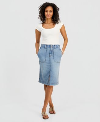Women's High-Rise Denim Skirt