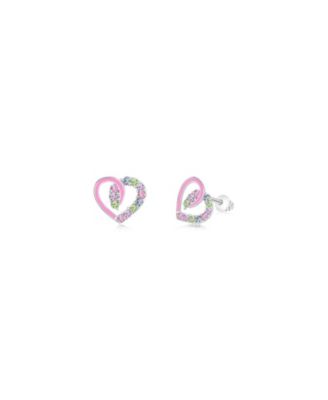 Girls Heart Hypoallergenic Earrings with Surgical Titanium Screwbacks