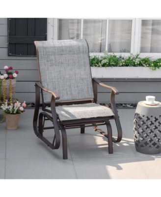 Outdoor Glider Chair, Gliders for Outside Patio with Steel Frame and Mesh Fabric