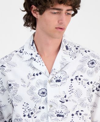 Men's Allover Embroidery Button-Up Shirt