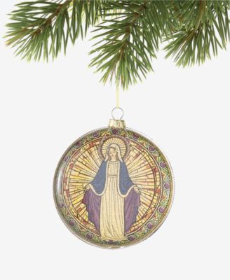 Blessed Holy Mary Disk Ball Ornament