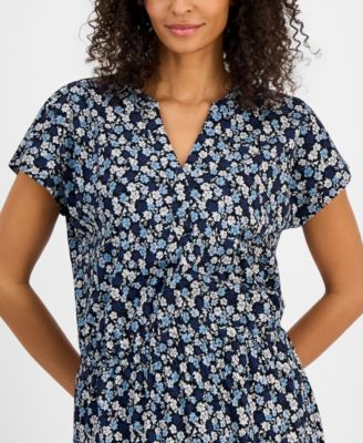 Women's Printed Knit Midi Dress