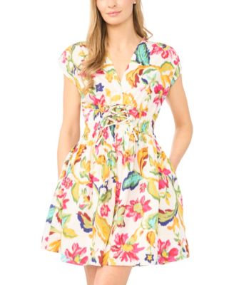 Women's V-Neck Multi Tie Mini Dress