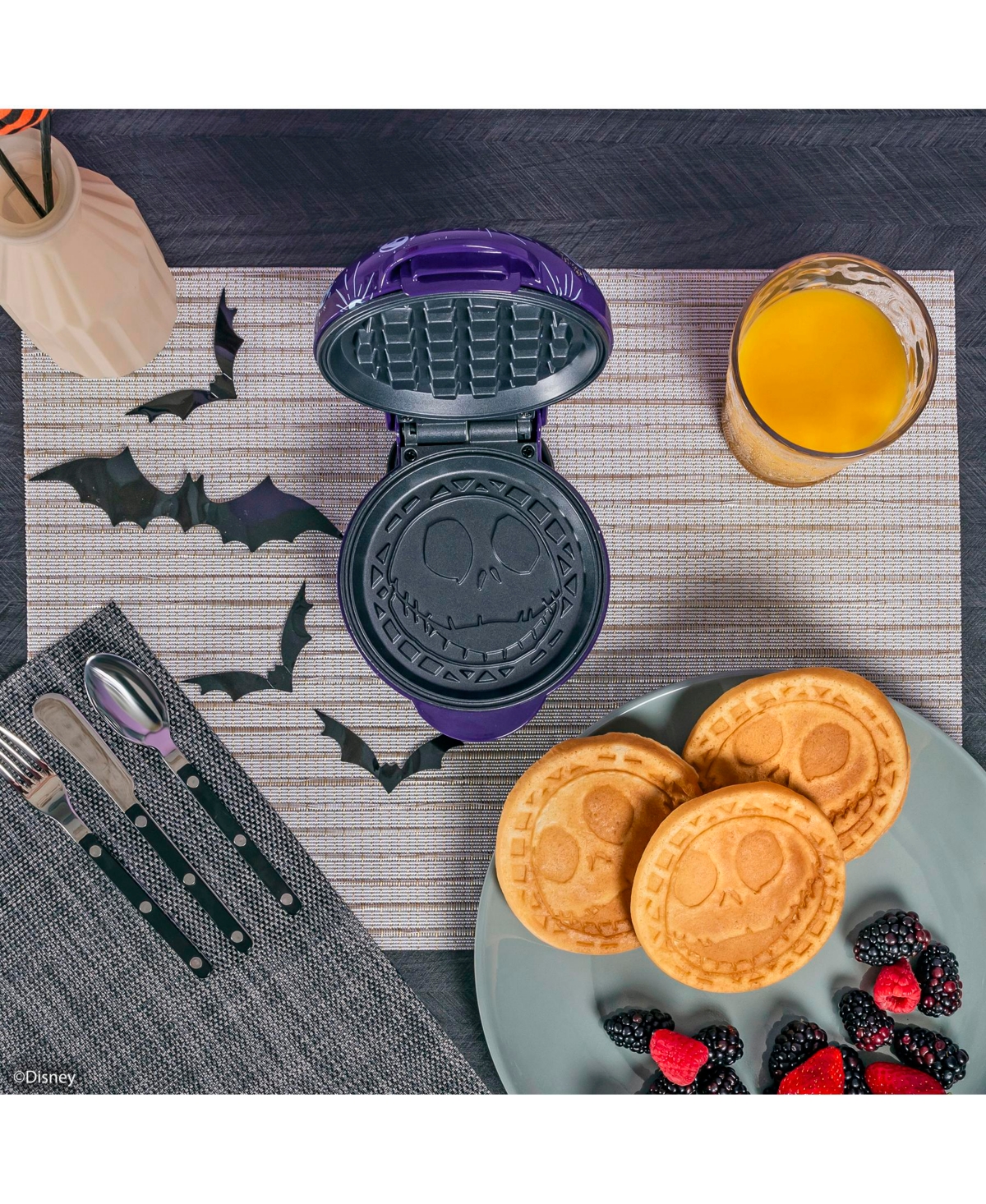 Uncanny Brands Disney Nightmare Before Christmas Jack Skellington Mini Waffle Maker - Small Kitchen Appliance