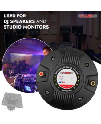 Compression Driver 135W RMS 8 Ohm Titanium Horn Throat Tweeter Speaker 18 TPI Threading - 2PCS