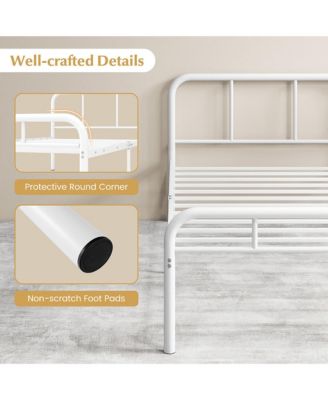 12-Inch Twin Bed Frame Modern Metal Platform Bed w/ Headboard & Footboard