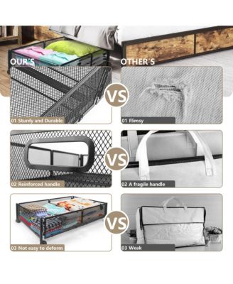 Under Bed Storage Containers with Wheels, Under Bed Organizer Drawer for Clothes, Toy, 2 Packs