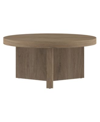 Holm 32" Wide Round Fluted Coffee Table
