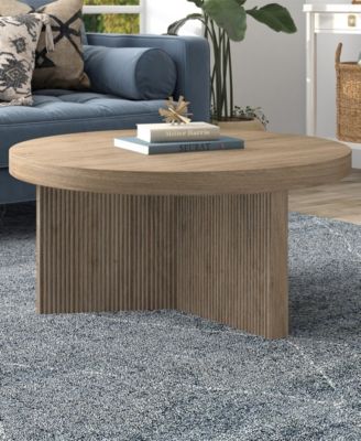 Holm 32" Wide Round Fluted Coffee Table