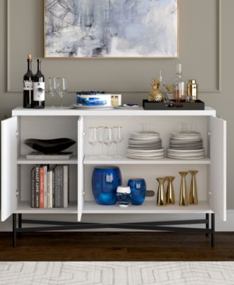 Brighton 48" Wide Rectangular Fluted Buffet Table