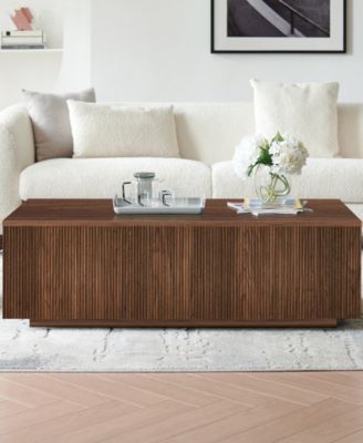 Reyes 48" Wide Rectangular Fluted Coffee Table