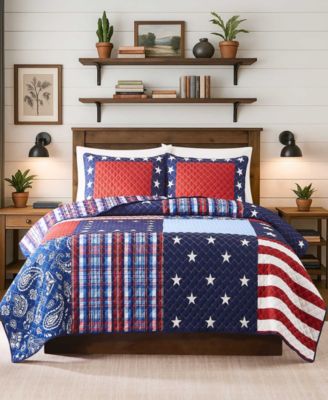 Americana Reversible 3-Pc. Quilt Set, King