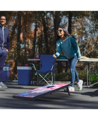 Cornhole Set, 3x2 ft MDF Wood Toss Game Boards with 8 Bean Bags and Carrying Case for Indoor and Outdoor Play