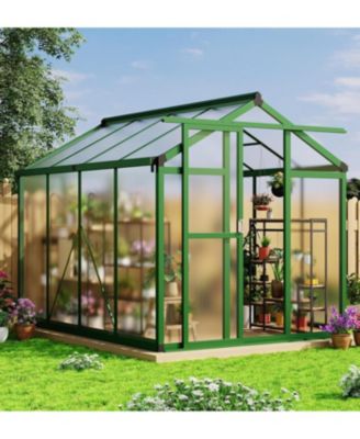 Walk-In house, Polycarbonate Panels, Adjustable Roof Vent & Sliding Door, Aluminum Frame, Garden & Patio