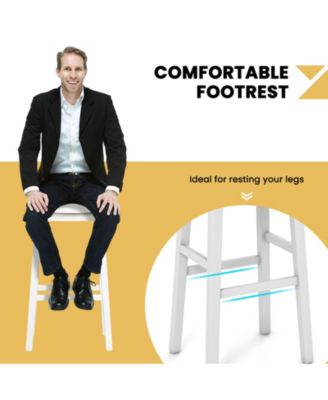 4 PCS Saddle Bar Stools Bar Height Backless Island Pub Chairs Kitchen