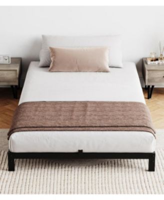 Twin-XL Metal Bed Frame 6 Inch Heavy Duty Steel Slats Platform Under Storage Noise-Free No Box Spring Easy Assembly