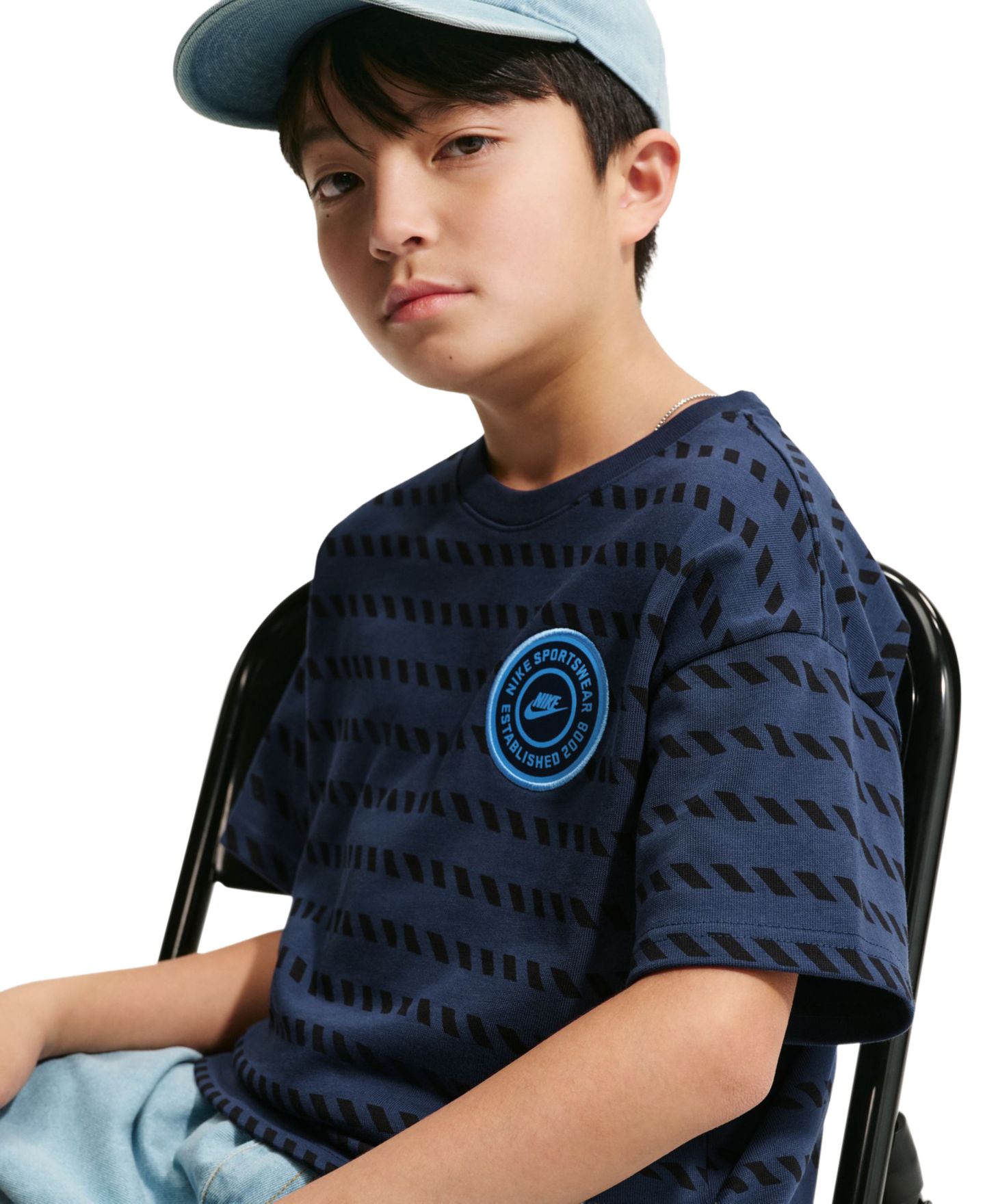 Детская футболка Nike Max90 Short-Sleeve T-Shirt, цвет: Полуночный тёмно-синий — фото 3