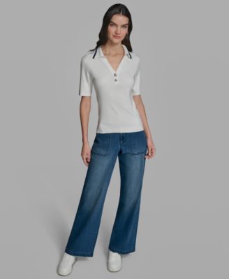 Petite Collared Polo T-Shirt