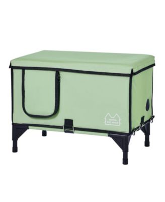 Heated Elevated Cat House with Adjustable Temperature and Timer