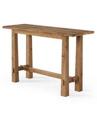 63" Solid Wood Bar Table, Tall Pub Table for 4-6 People, Kitchen Counter Height Table for Dining & Home Bar