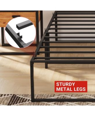 Metal Platform Bed Frame Noise Free Strong Support Slats 800 Lbs Capacity No Box Spring Heavy Duty
