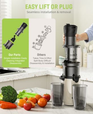 Juicer Machines, Cold Press Juicer, Powerful Slow Juicer with Pulp Seperation For Whole Fruits & Vegetables