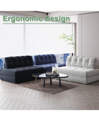 Folding Sofa Bed, Futon Sofa Bed, Floor Folding Couch for Living Room, Convertible Sleeper Chair with Pillow Foldable Mattress Back Support