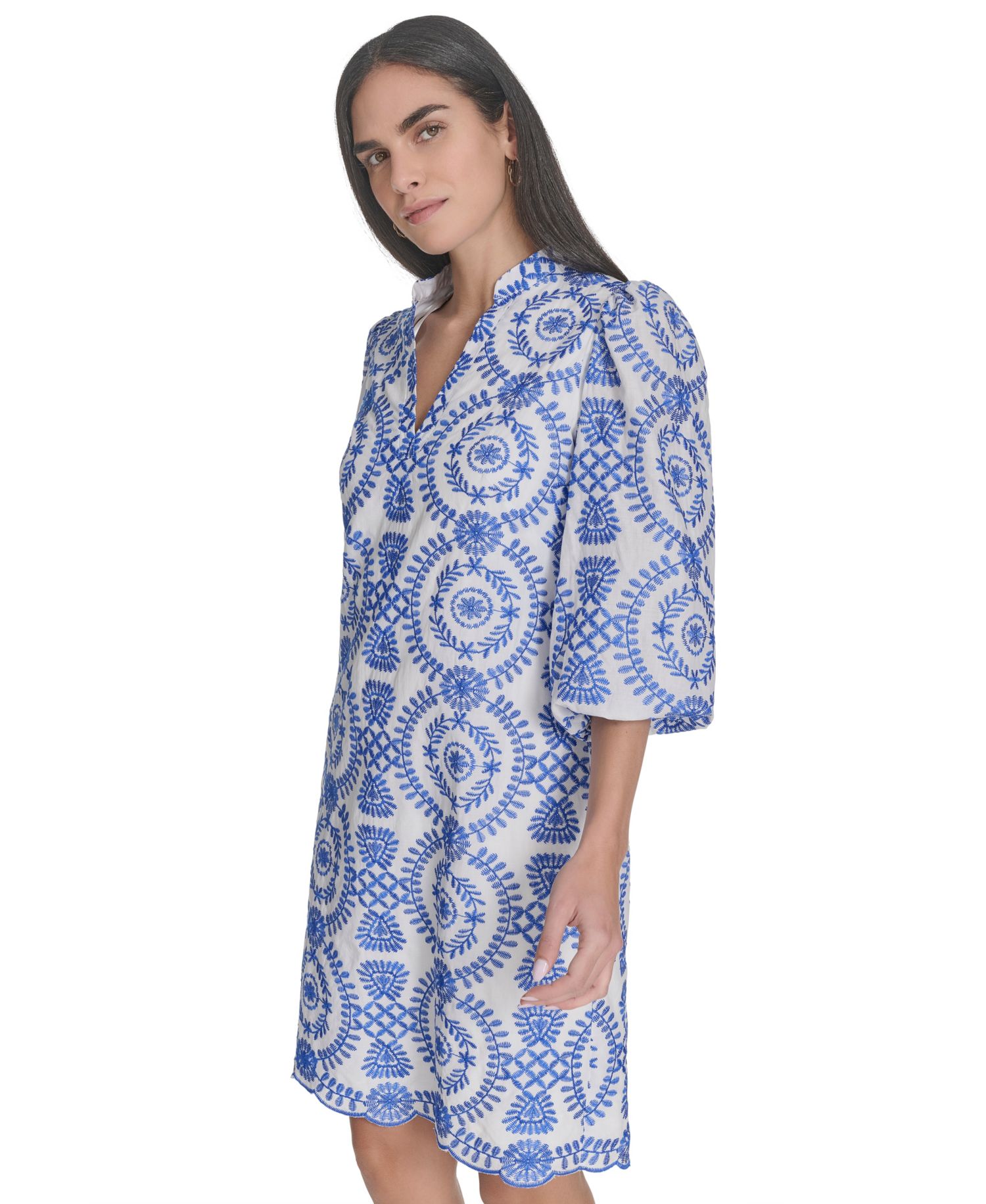 Women's Printed Collared Short Dress