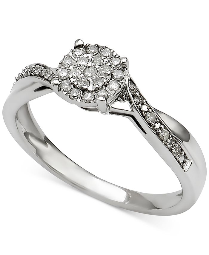 Diamond cluster twist ring cheap