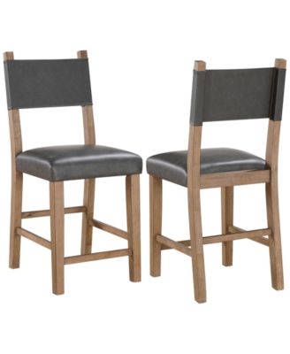 Macai 2-Pc. Faux Leather Counter Height Chair Set