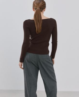 Women's Boat-Neck Knitted Sweater