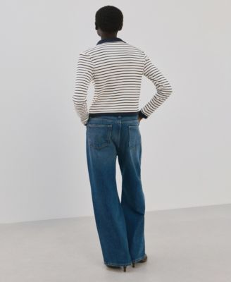 Women's Jewel Buttons Striped Cardigan