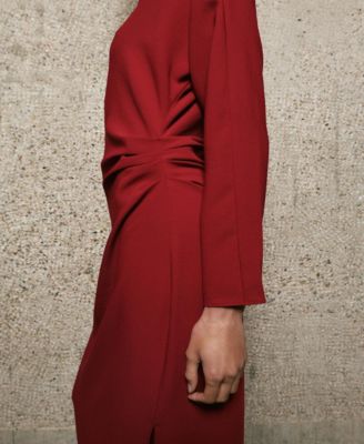 Women's Boat-Neck Ruched Dress