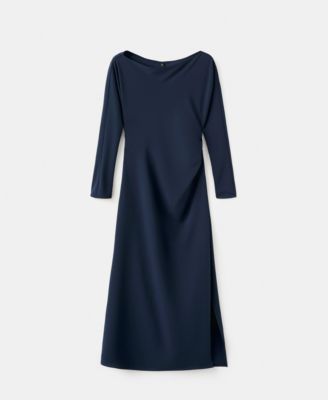 Women's Boat-Neck Ruched Dress