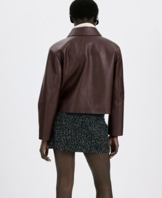 Women's Faux-Leather Pockets Jacket