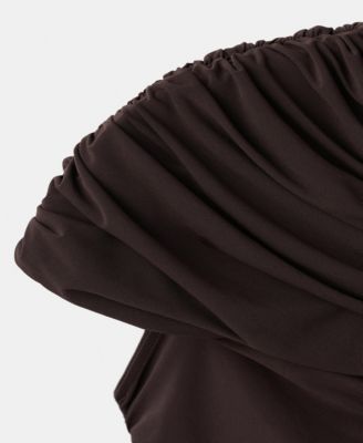 Women's Gathered Body Flared Dress