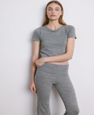 Women's Studded Knit Trousers