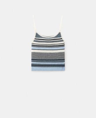 Women's Striped Knitted Fitted Top
