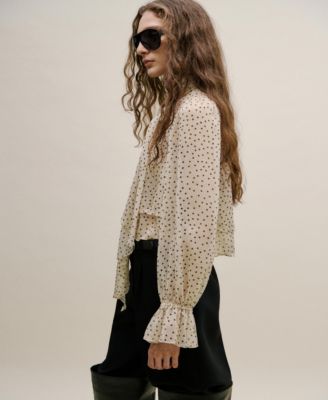 Women's Bow Polka-Dot Blouse
