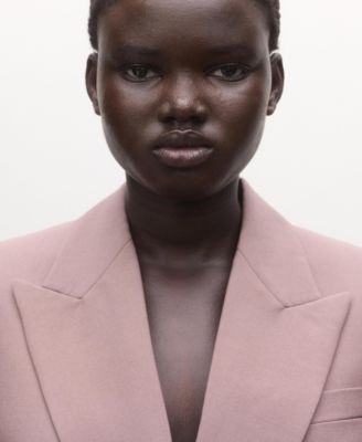 Women's Double-Breasted Wool Suit Jacket