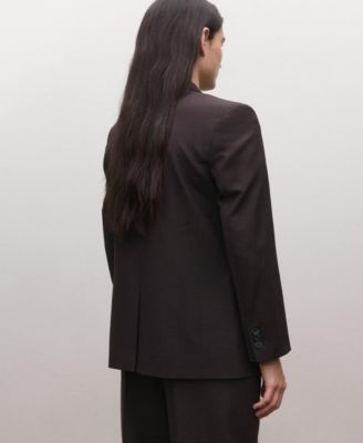 Women's Double-Breasted Wool Suit Jacket