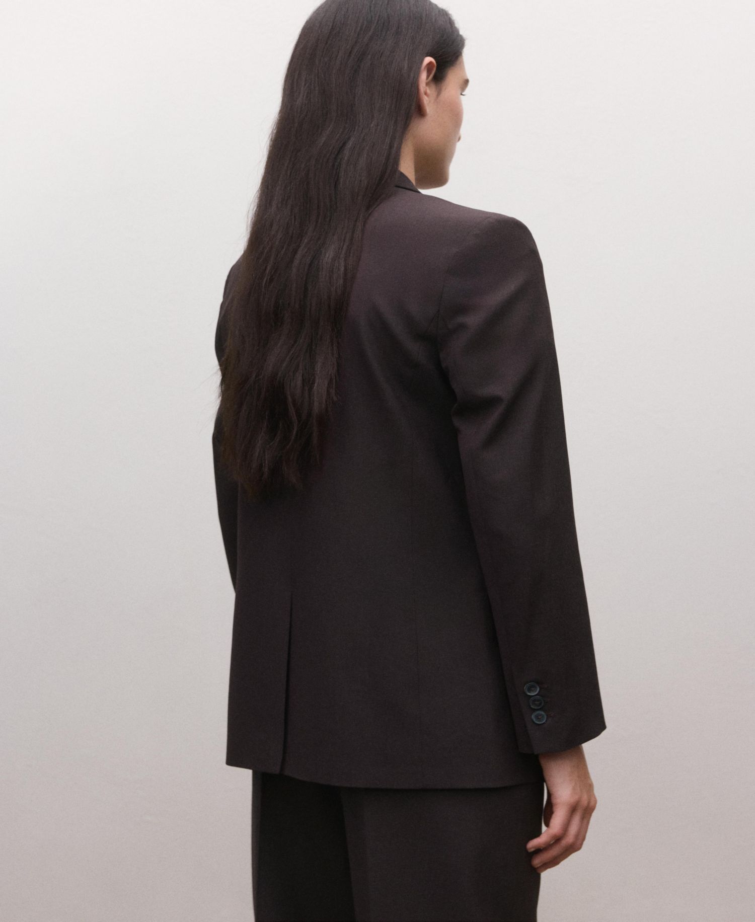Women's Selection Double-Breasted Wool Suit Blazer