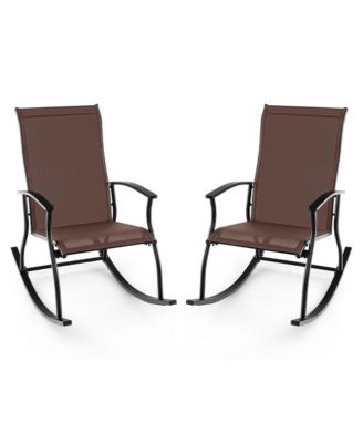 Set of 2 Outdoor Rocking Chair Patio Rocker w/ Breathable