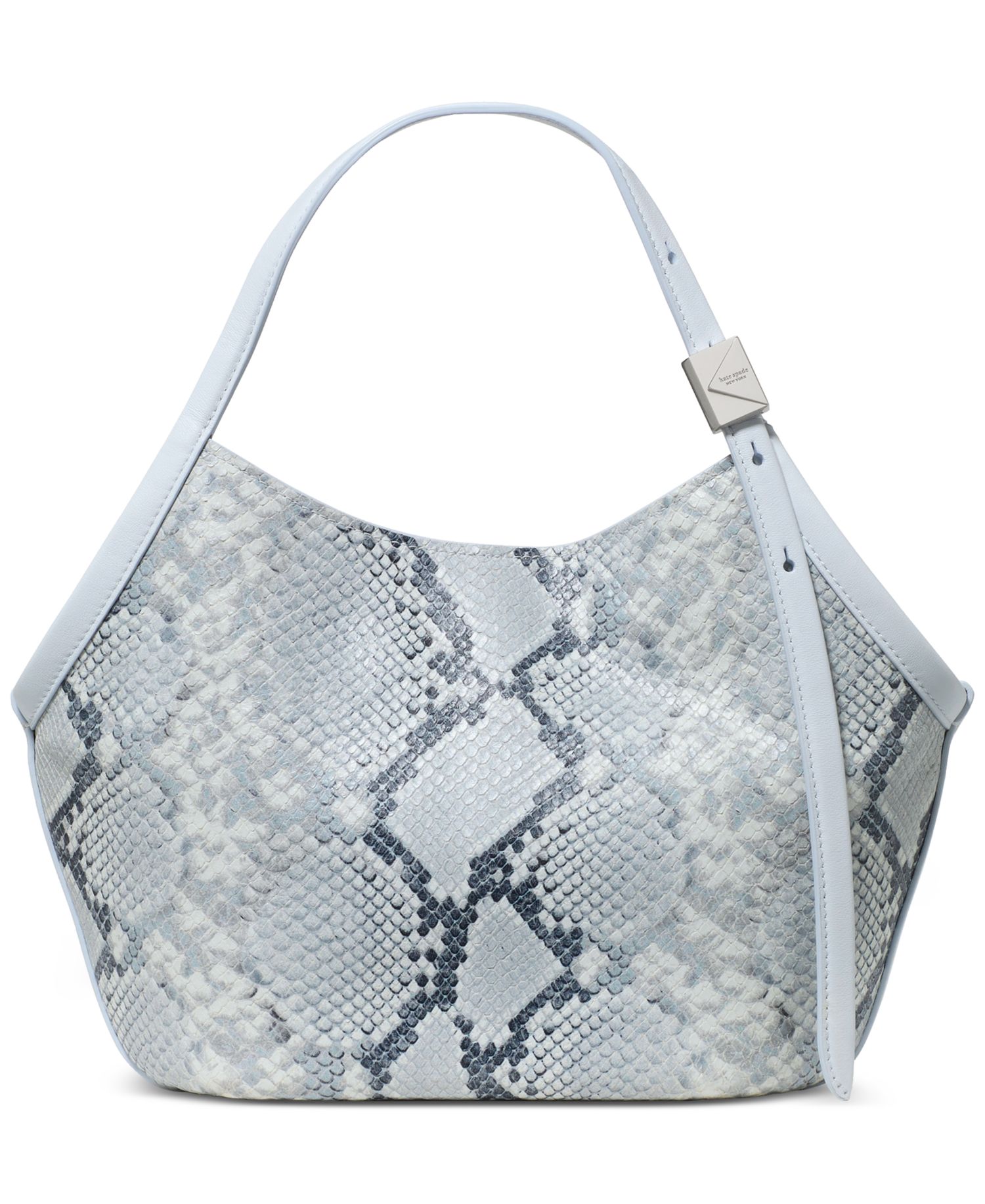 Deco Tulip Small Snake Embossed Leather Tote Handbag