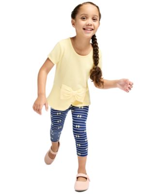 Girls' 2T-6X Popcorn Knit Tunic and Printed Capri Leggings, 2-Piece Set