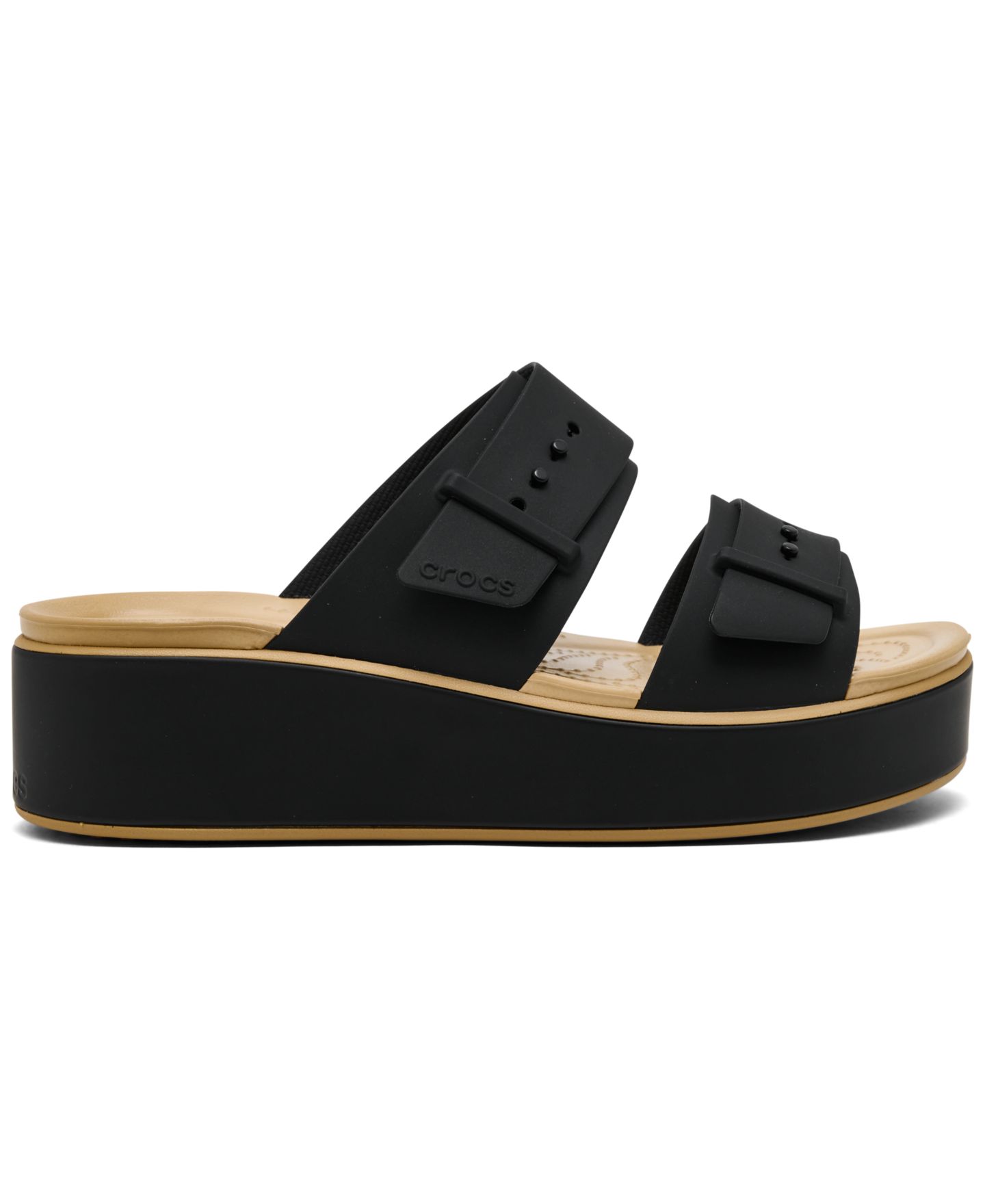 Женские сандалии Crocs Brooklyn Low Wedge, цвет: Чёрный — фото 2