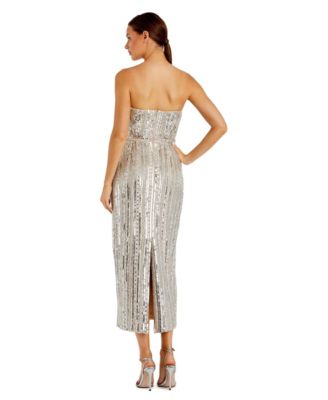 Women's Embellished Strapless Column Dress