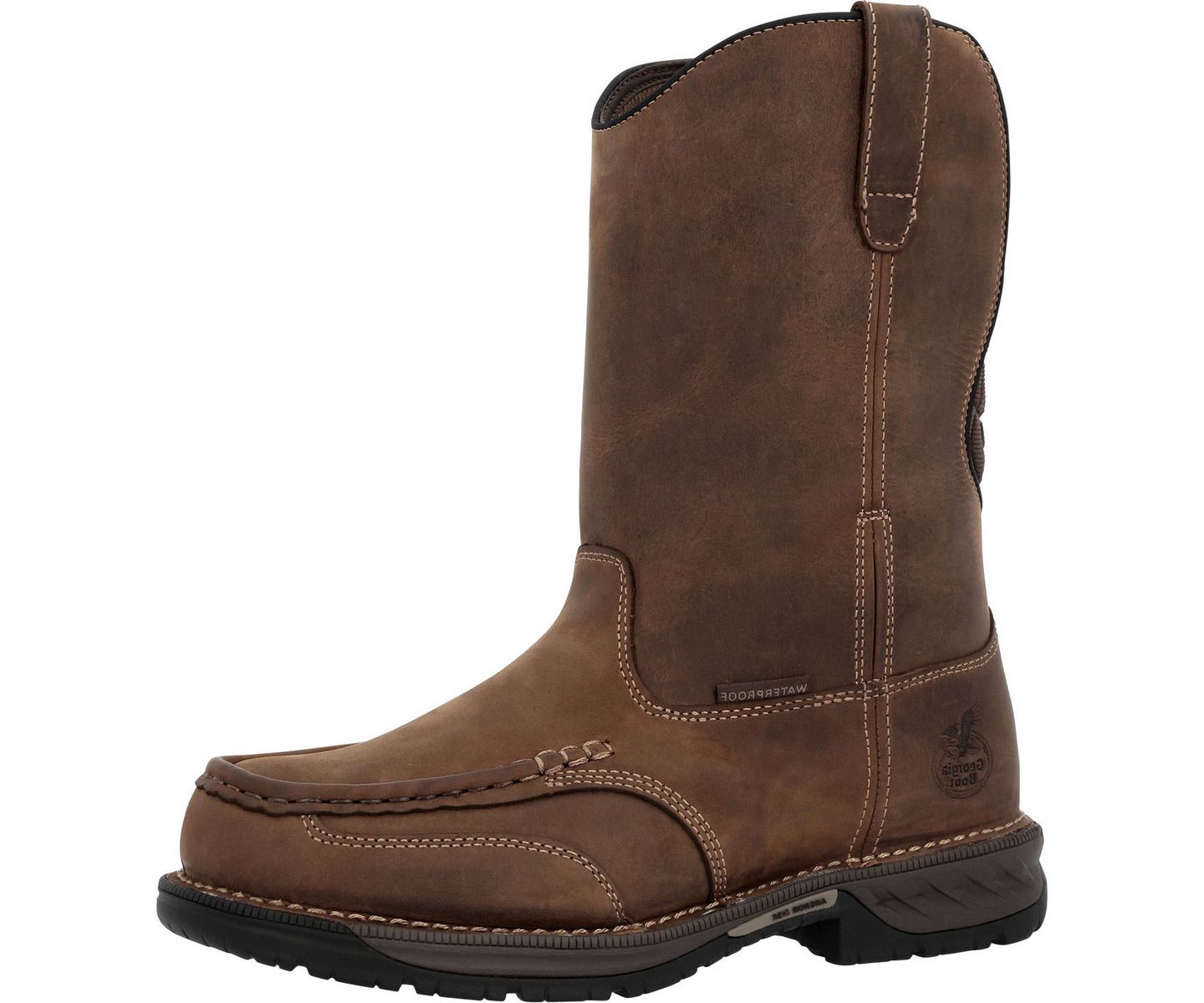 Мужские ботинки GEORGIA BOOT Athens 360 11" Pull-On Waterproof Moc-Toe Nano Composite Toe Work, цвет: Коричневый — фото 7