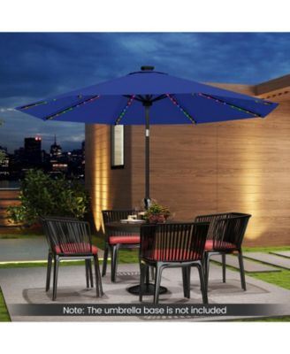 10 FT Solar Patio Umbrella w/96 Multi-colored LED Lights & 9 Modes Vented Top