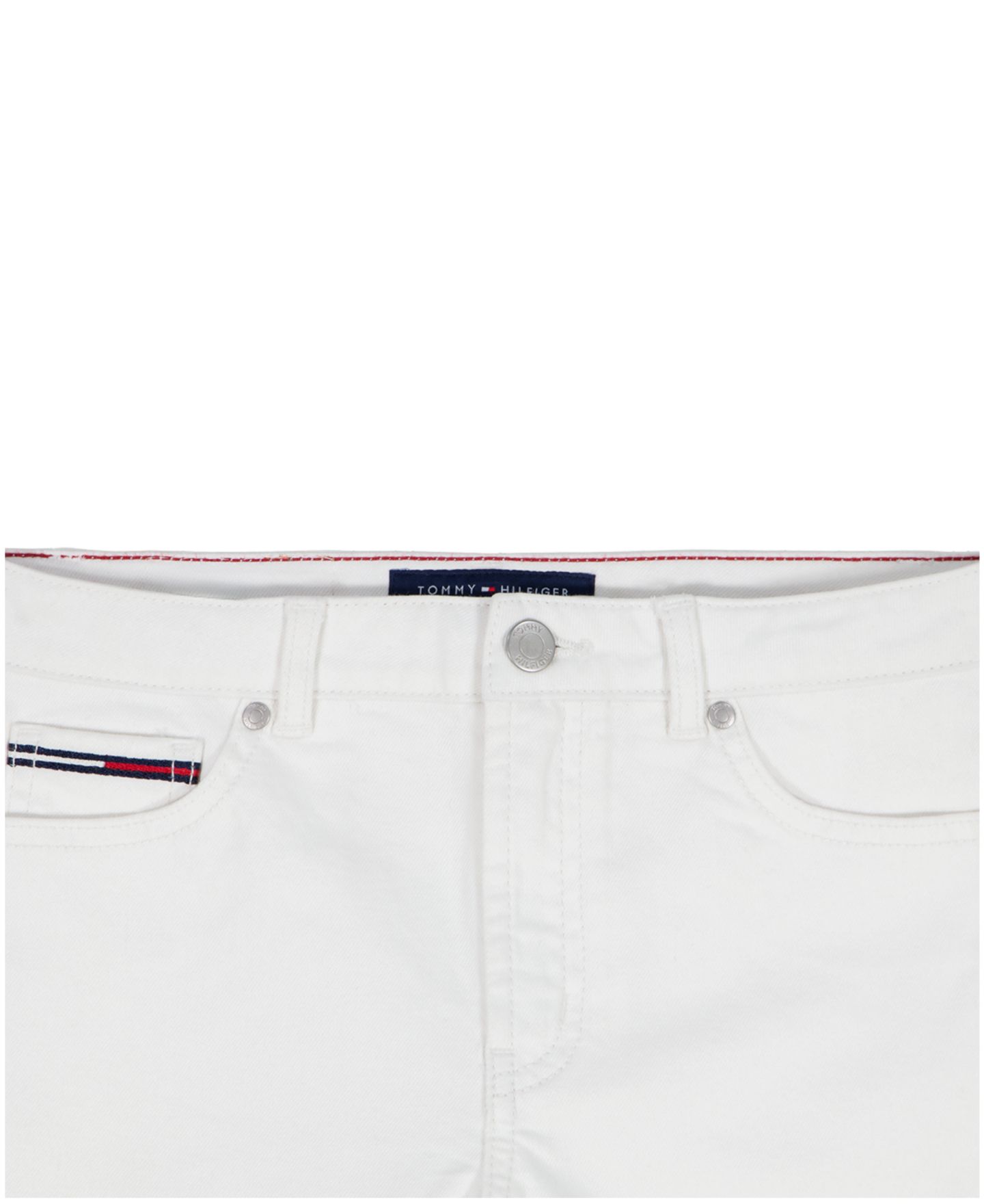 Шорты Tommy Hilfiger Straight Fit Denim для девочек, цвет: Белый — фото 7